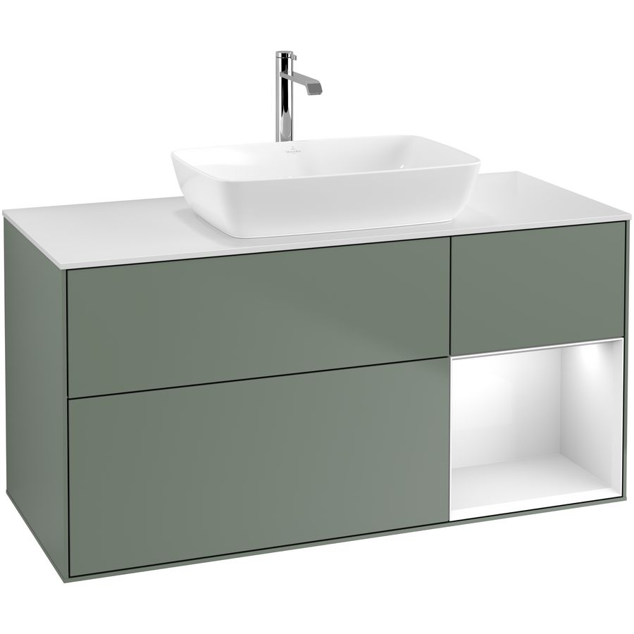 Wastafelonderkast Finion 1200x603x501mm Olive Matt Lacquer F831GFGM