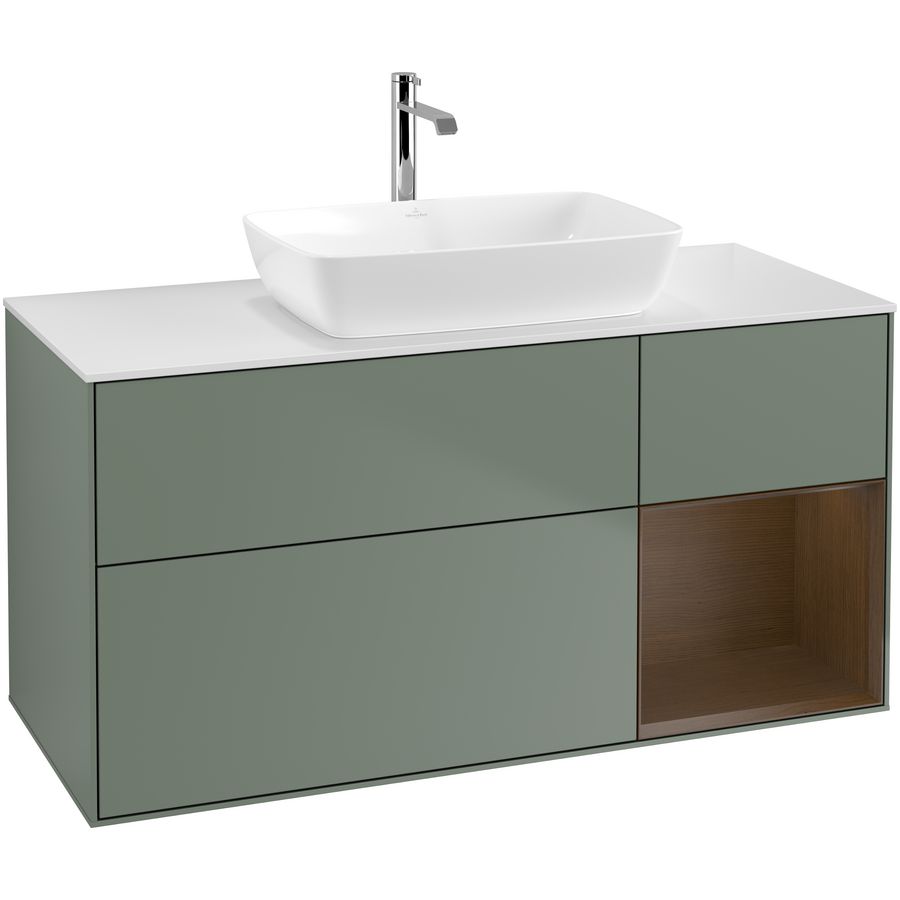 Wastafelonderkast Finion 1200x603x501mm Olive Matt Lacquer F831GNGM