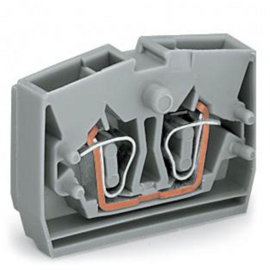 2-draads eindklem z. drukknop met bev.flens grijs VVE=100