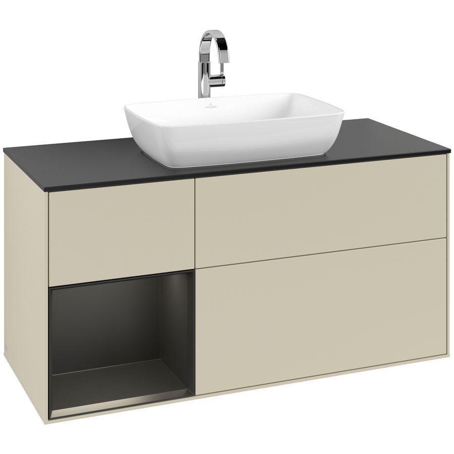Wastafelonderkast Finion 1200x603x501mm S.Grey Matt Lacquer G822PDHJ