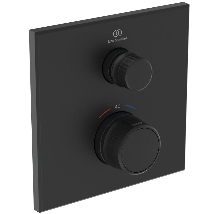 Douchethermo. 1 functie vier op. silk black Ceratherm Navigo