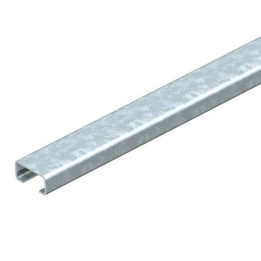 Lengte a 2m. profielrail gesloten sleufbreedte 16mm 30x15mm