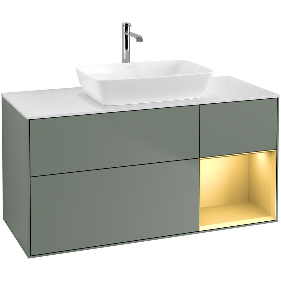 Wastafelonderkast Finion 1200x603x501mm Olive Matt Lacquer F831HFGM