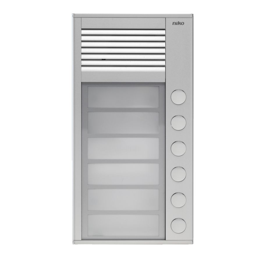 Opbouwbuitenpost 16mm met 6 bellen