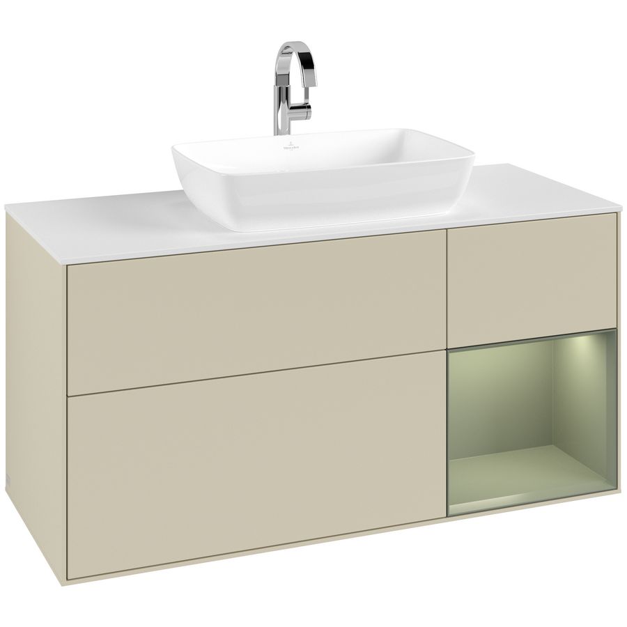 Wastafelonderkast Finion 1200x603x501mm S.Grey Matt Lacquer G831GMHJ