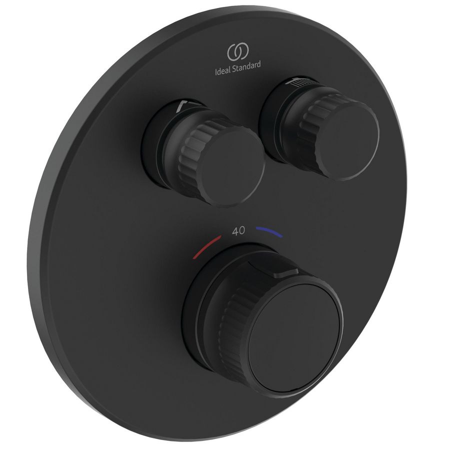 Douchethermo. 2 functies rond (afbouwdeel) silk black Ceratherm Nav