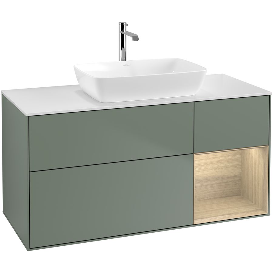 Wastafelonderkast Finion 1200x603x501mm Olive Matt Lacquer F831PCGM