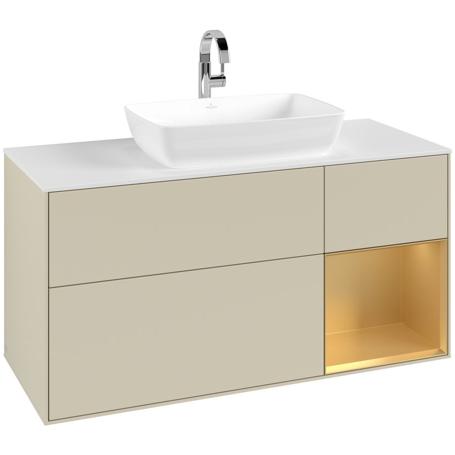 Wastafelonderkast Finion 1200x603x501mm S.Grey Matt Lacquer G831HFHJ