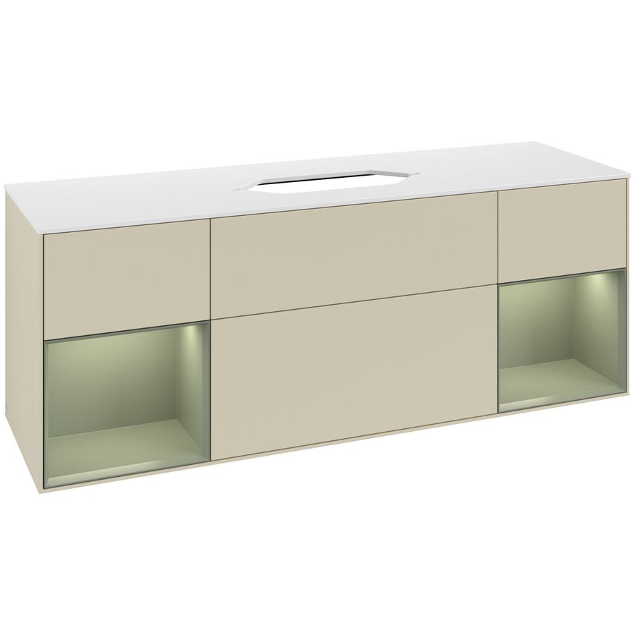 Wastafelonderkast Finion 1600x603x501mm S.Grey Matt Lacquer F741GMHJ