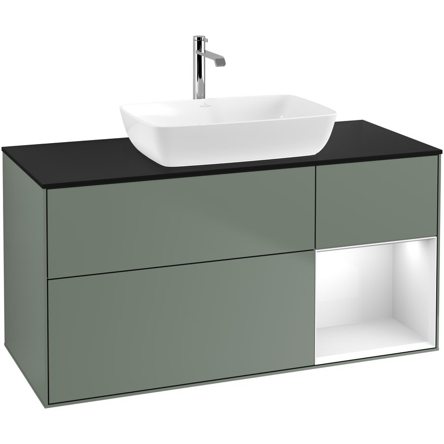 Wastafelonderkast Finion 1200x603x501mm Olive Matt Lacquer F832GFGM