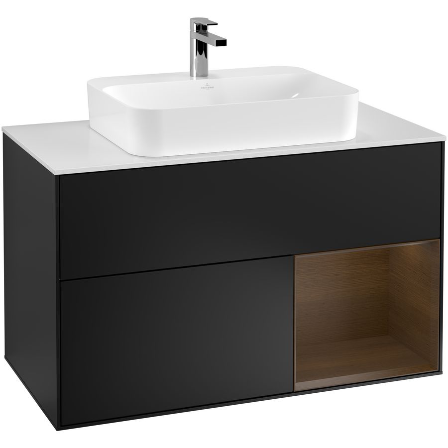 Wastafelonderkast Finion 1000x603x501mm Black Matt Lacquer G371GNPD