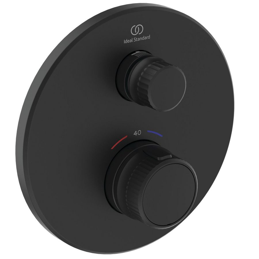 Douchethermo. 1 functie rond (afbouwdeel) silk black Ceratherm Navig