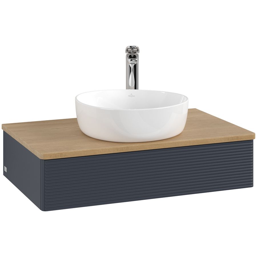 Wastafelonderkast Antao 800x190x500mm Mid.Blue Matt Lacquer L08151HG