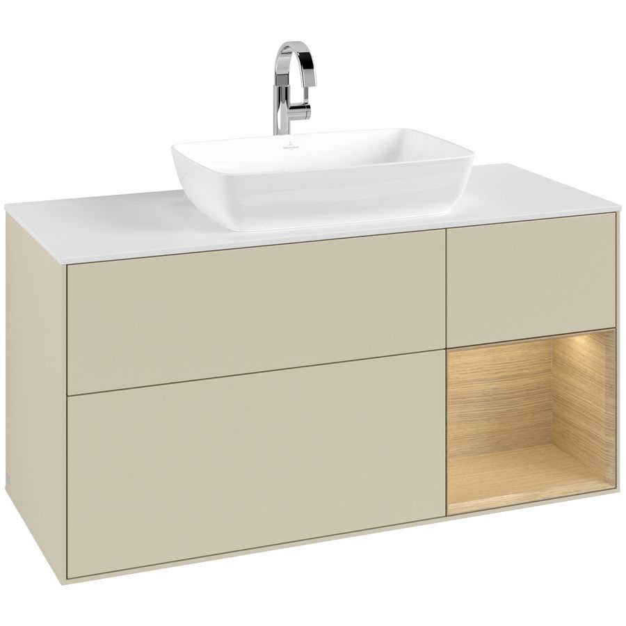 Wastafelonderkast Finion 1200x603x501mm S.Grey Matt Lacquer G831PCHJ