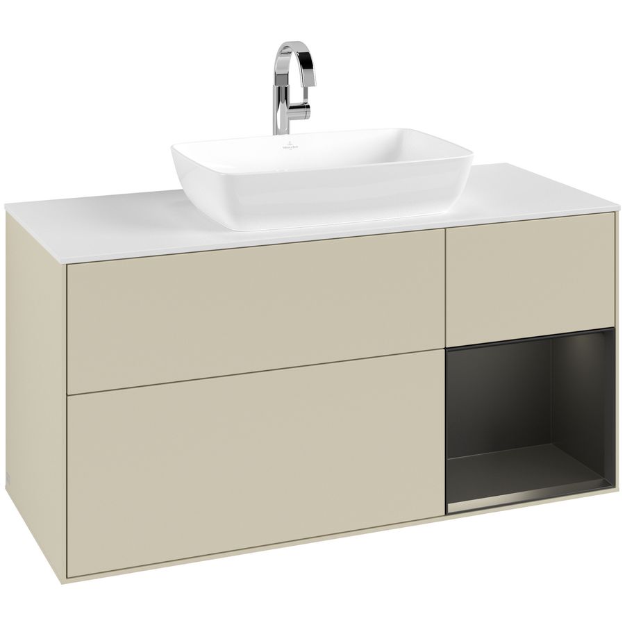 Wastafelonderkast Finion 1200x603x501mm S.Grey Matt Lacquer G831PDHJ