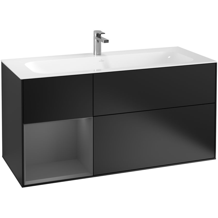 Wastafelonderkast Finion 1196x591x498mm Black Matt Lacquer F060GKPD
