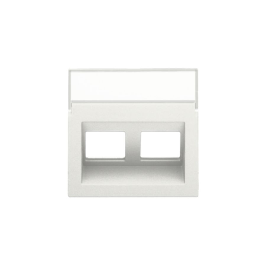 Centraalplaat data 2x RJ schuine uitgang white