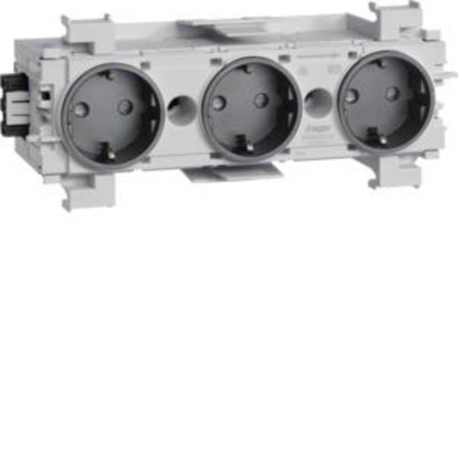 Wandcontactdoos 3-V Ecoline Wago frontmontage zwart