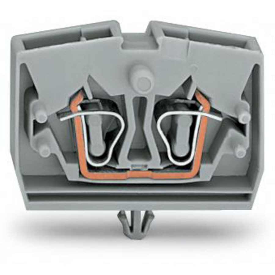 2-draads klem z. drukknop +klikvoetje grijs 264-311 VVE=100