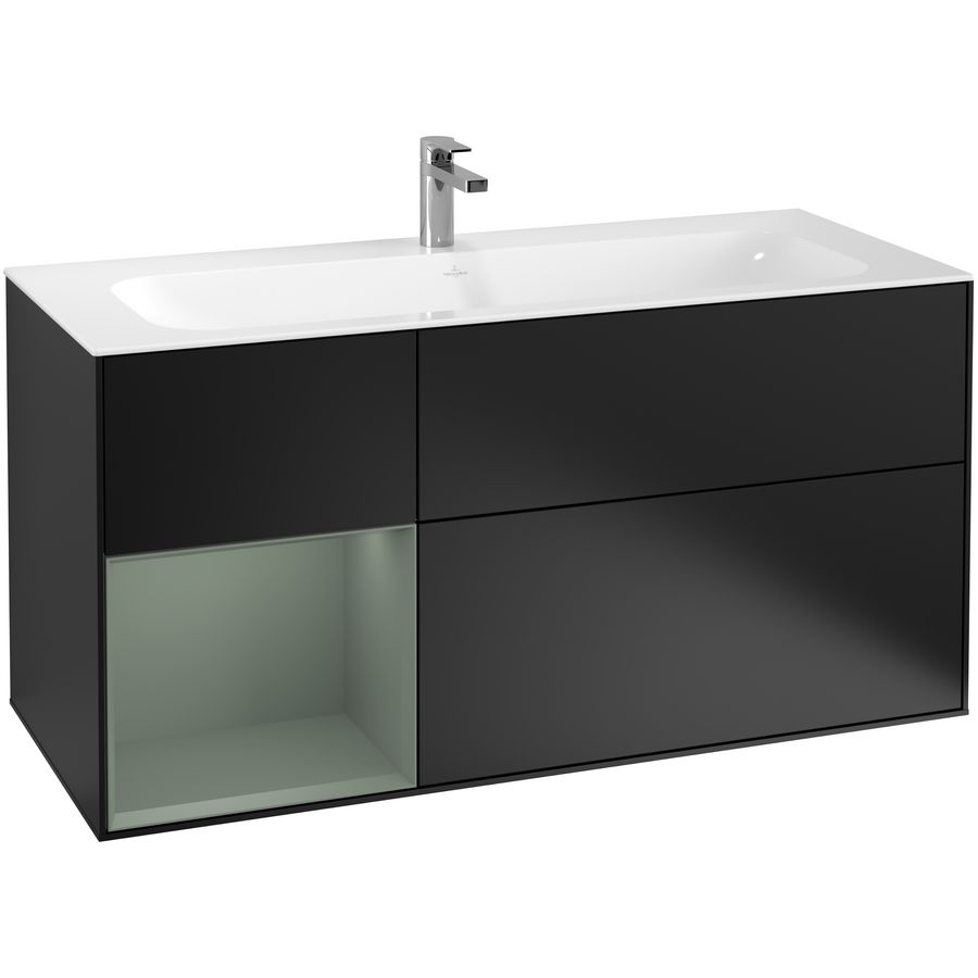 Wastafelonderkast Finion 1196x591x498mm Black Matt Lacquer F060GMPD