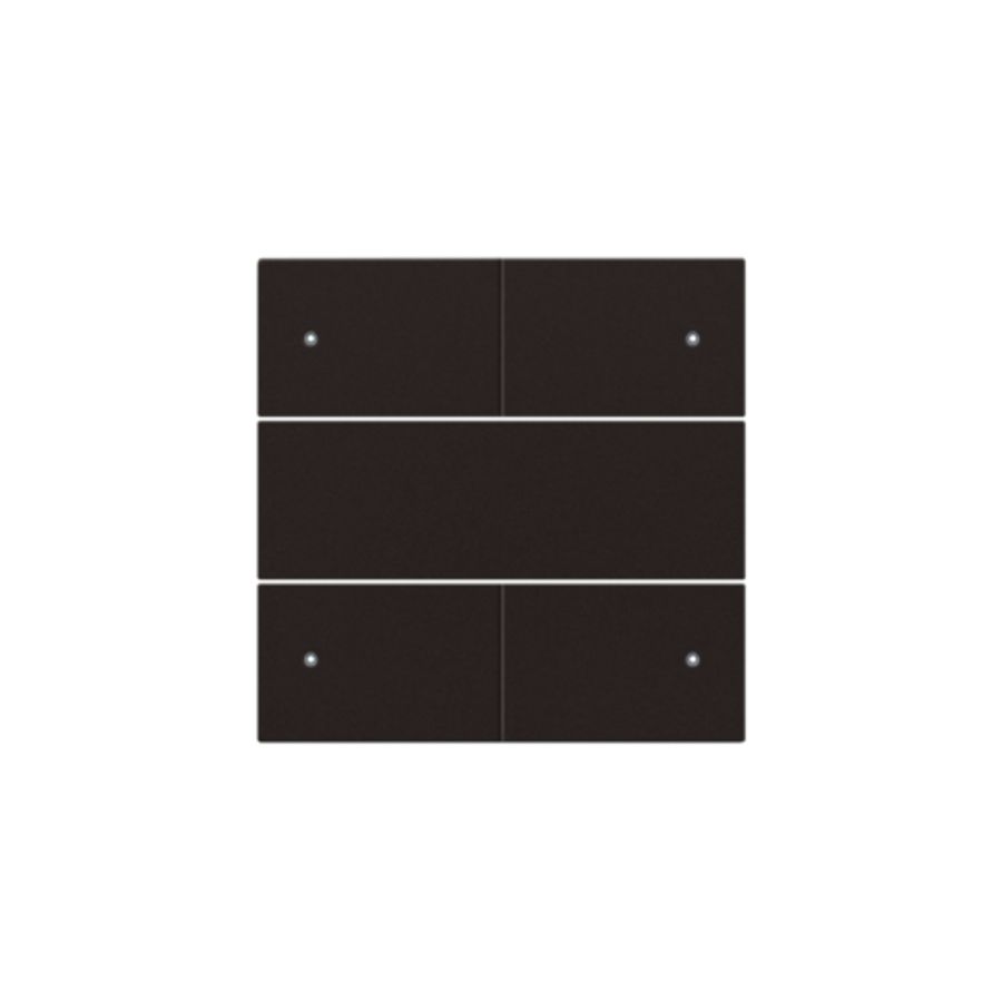 Afwerkingsset 4-voudige pot.vrij knop 24V Led d.brown