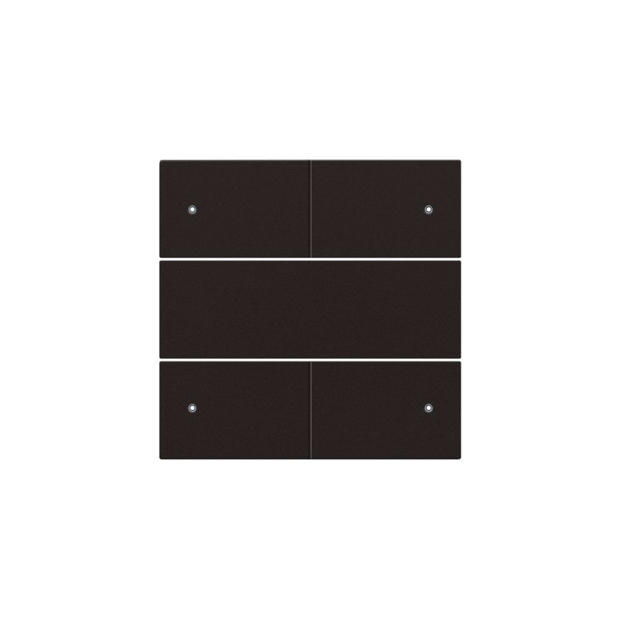 Afwerkingsset 4-voudige pot.vrij knop 24V Led d.brown