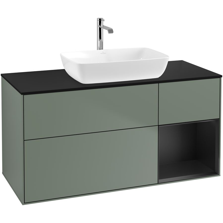Wastafelonderkast Finion 1200x603x501mm Olive Matt Lacquer F832PDGM
