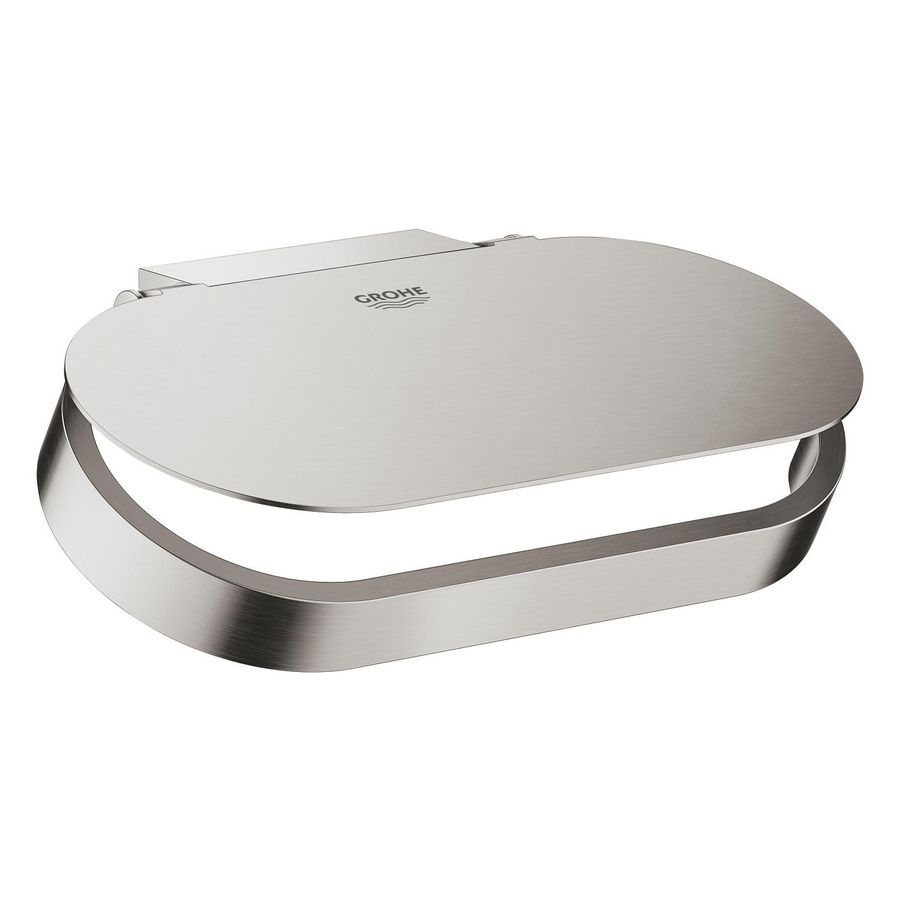 Selection closetrolhouder met klep 41069DC0 supersteel (rvs look)