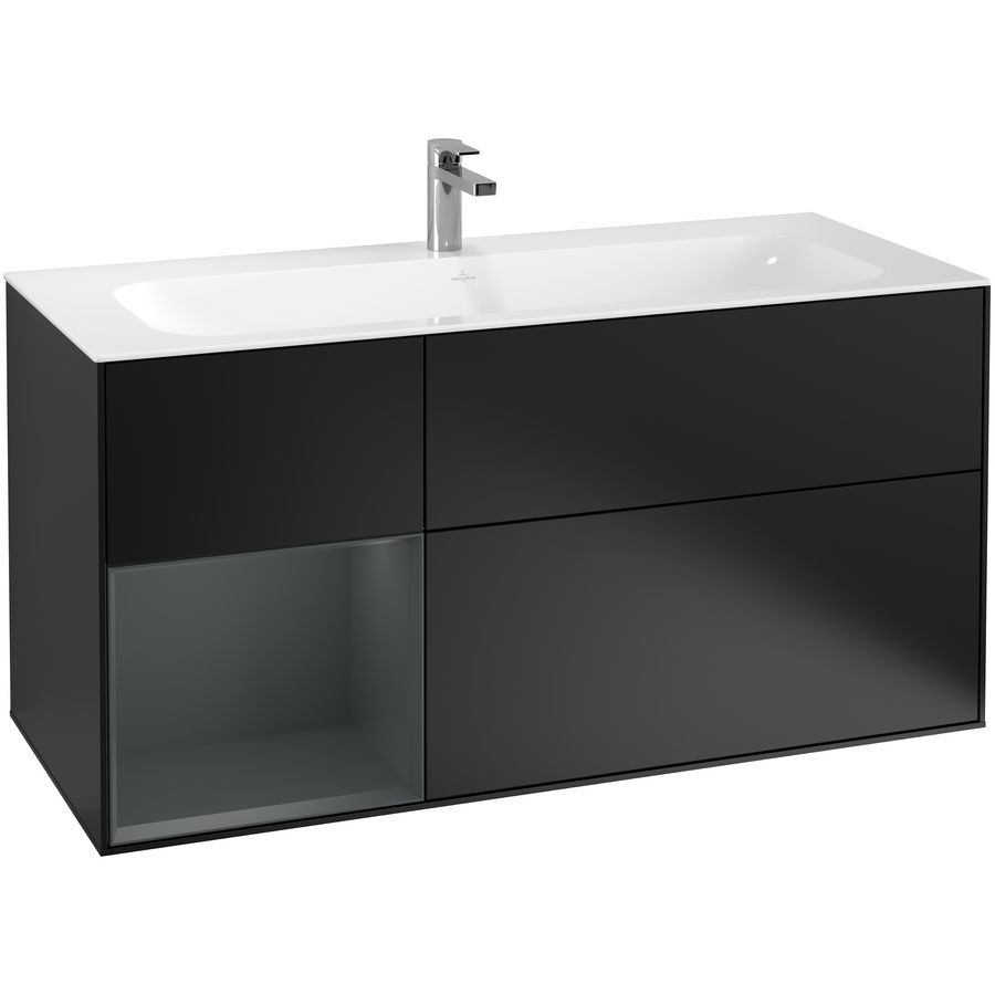 Wastafelonderkast Finion 1196x591x498mm Black Matt Lacquer F060HGPD