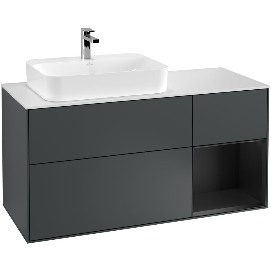 Wastafelonderkast Finion 1200x603x501mm Mid.Blue Matt Lacquer G401PDHG