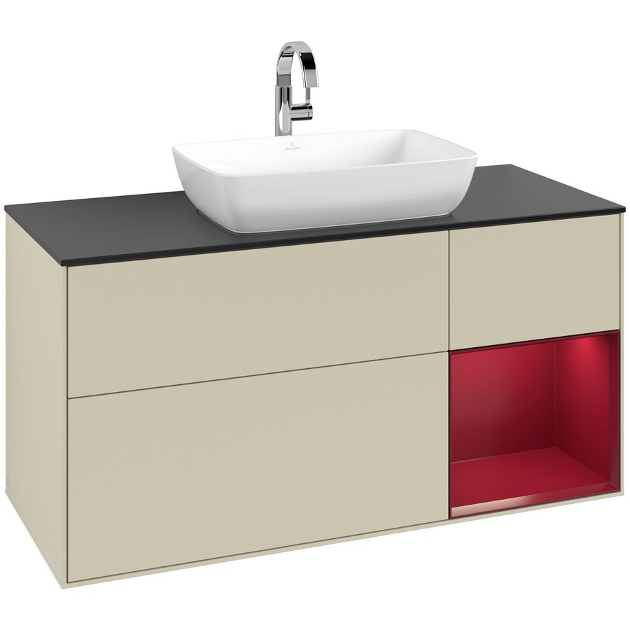 Wastafelonderkast Finion 1200x603x501mm S.Grey Matt Lacquer G832HBHJ