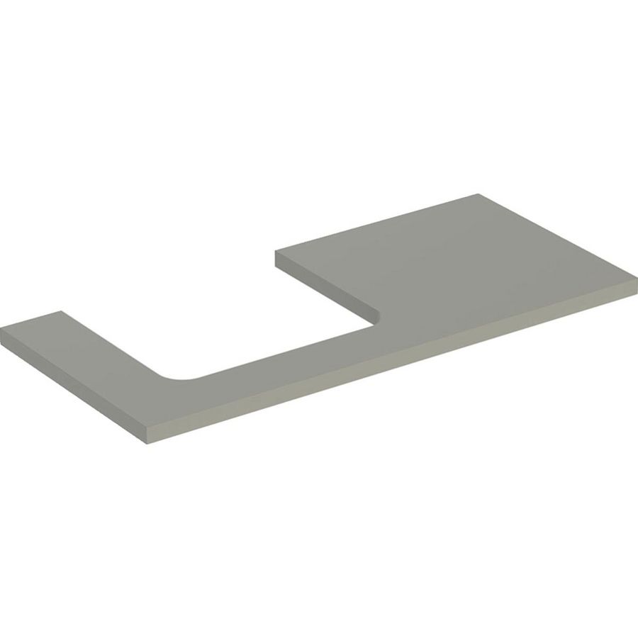 Wastafelblad voor opzetwastafel 75cm greige mat uitsparing rechthoekig gecentreerd ONE