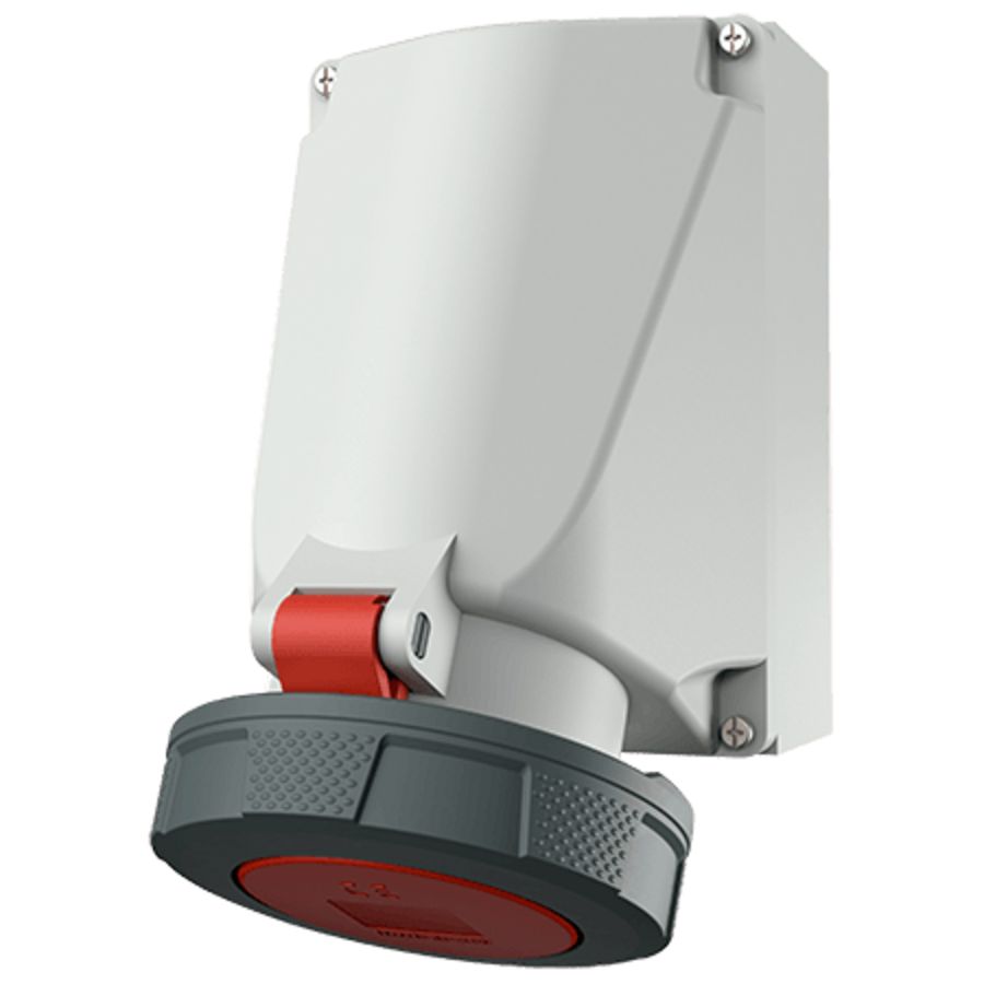 Wandcontactdoos 63A 3-polig  9H 400V IP67