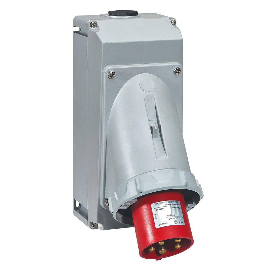 Toestelcontactstop 400V 63A 4P + A IP67 rood P17 Tempra