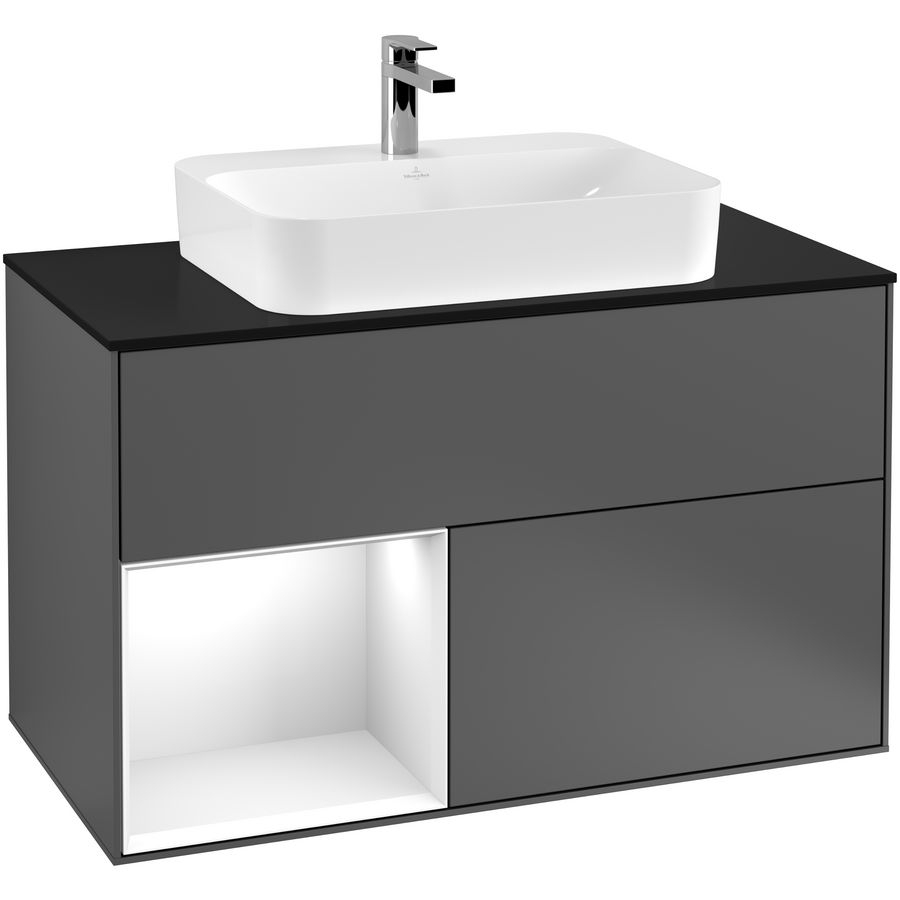 Wastafelonderkast Finion 1000x603x501mm Antr. Matt Lacquer G362GFGK