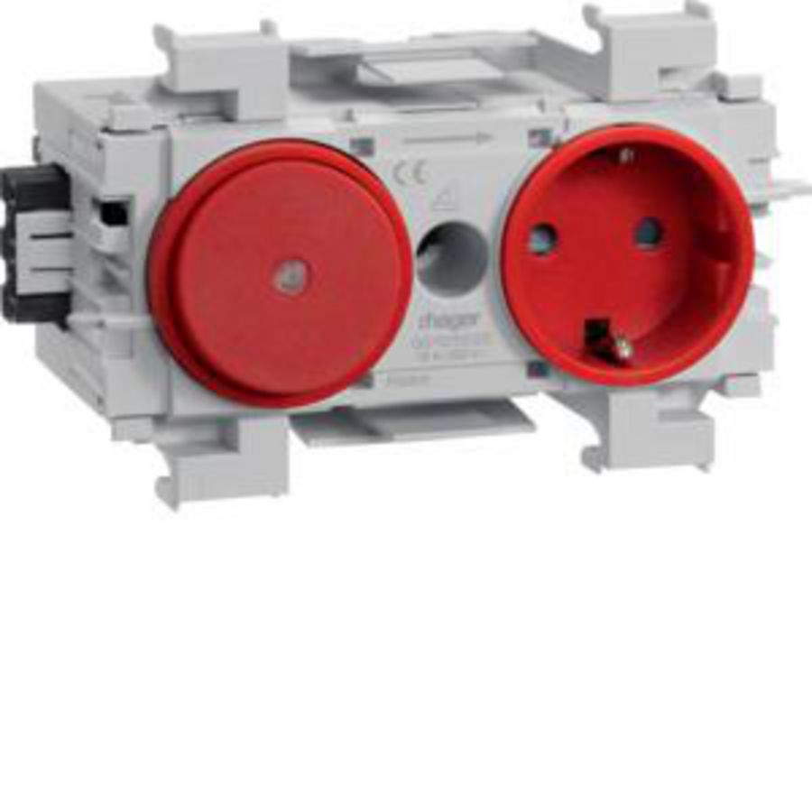Wandcontactdoos schakelaar Ecoline Wago frontmontage rood