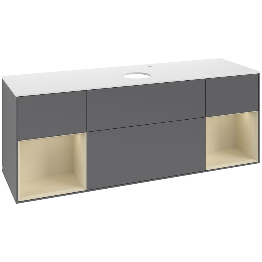 Wastafelonderkast Finion 1600x603x501mm Antr. Matt Lacquer G981HJGK