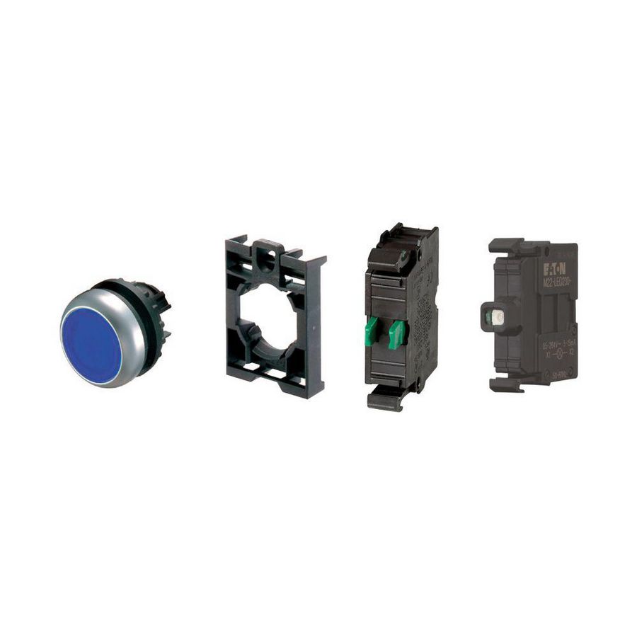 Signaaldrukknop M22 Led met maakcontact blisterverpakking