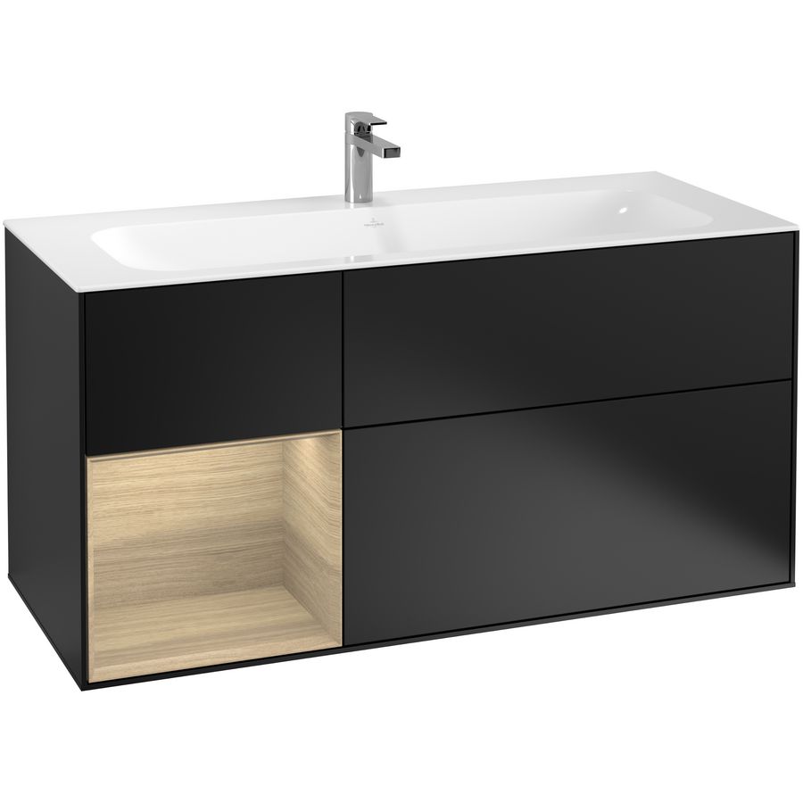 Wastafelonderkast Finion 1196x591x498mm Black Matt Lacquer F060PCPD