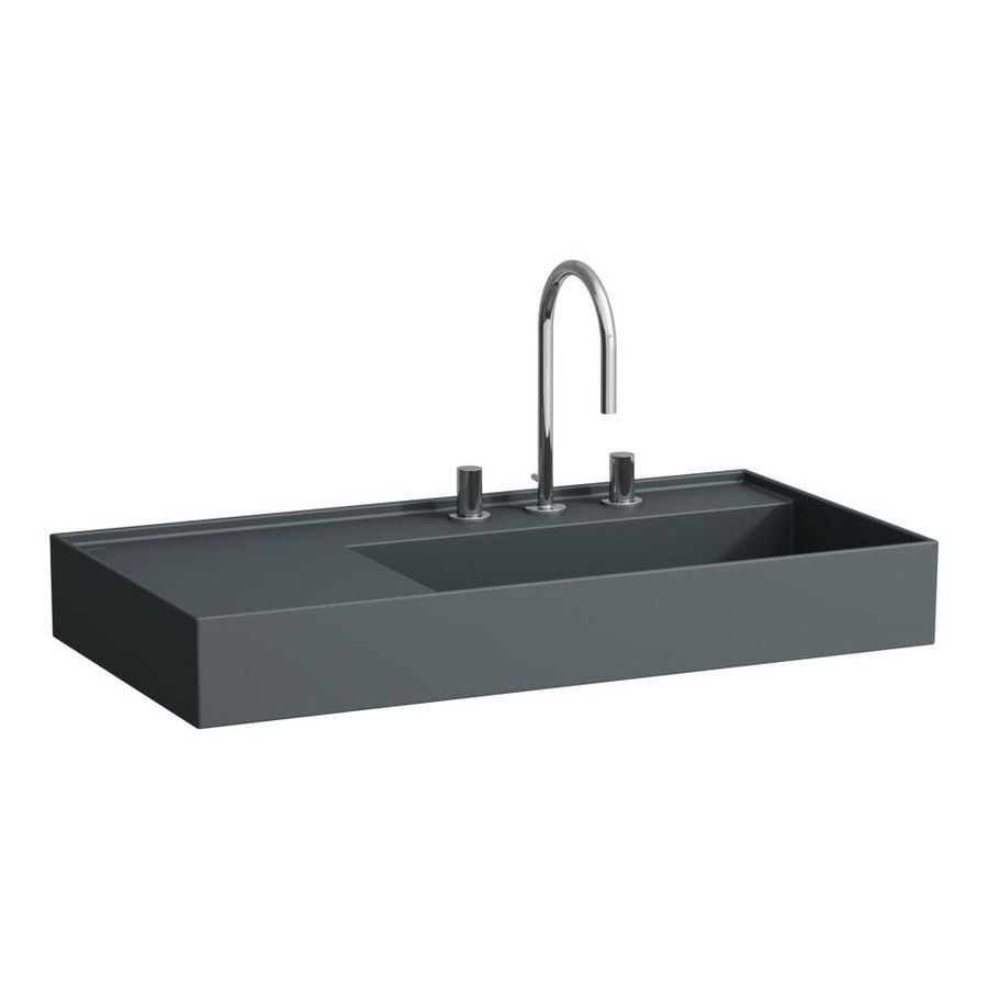 Wastafel met afleg links met verborgen afvoer Grap.matt