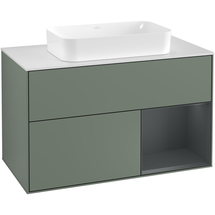 Wastafelonderkast Finion 1000x603x501mm Olive Matt Lacquer G251HGGM