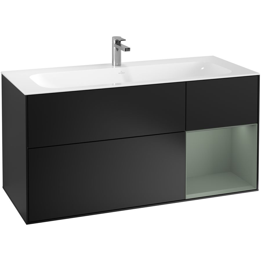 Wastafelonderkast Finion 1196x591x498mm Black Matt Lacquer F070GMPD