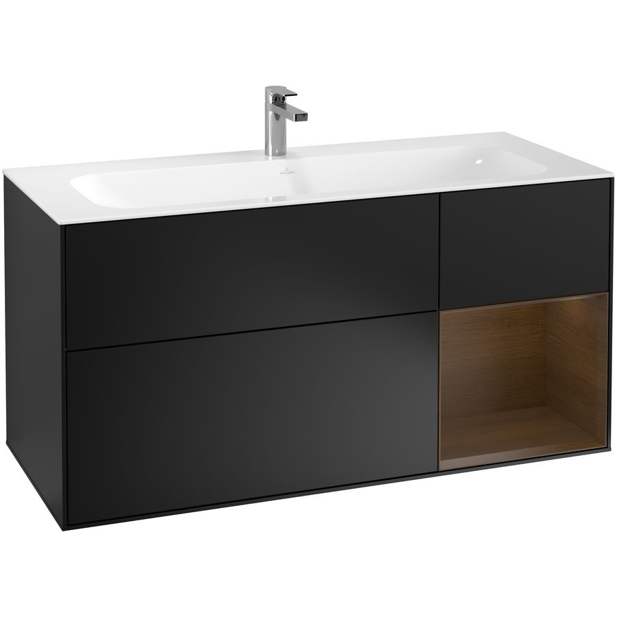 Wastafelonderkast Finion 1196x591x498mm Black Matt Lacquer F070GNPD