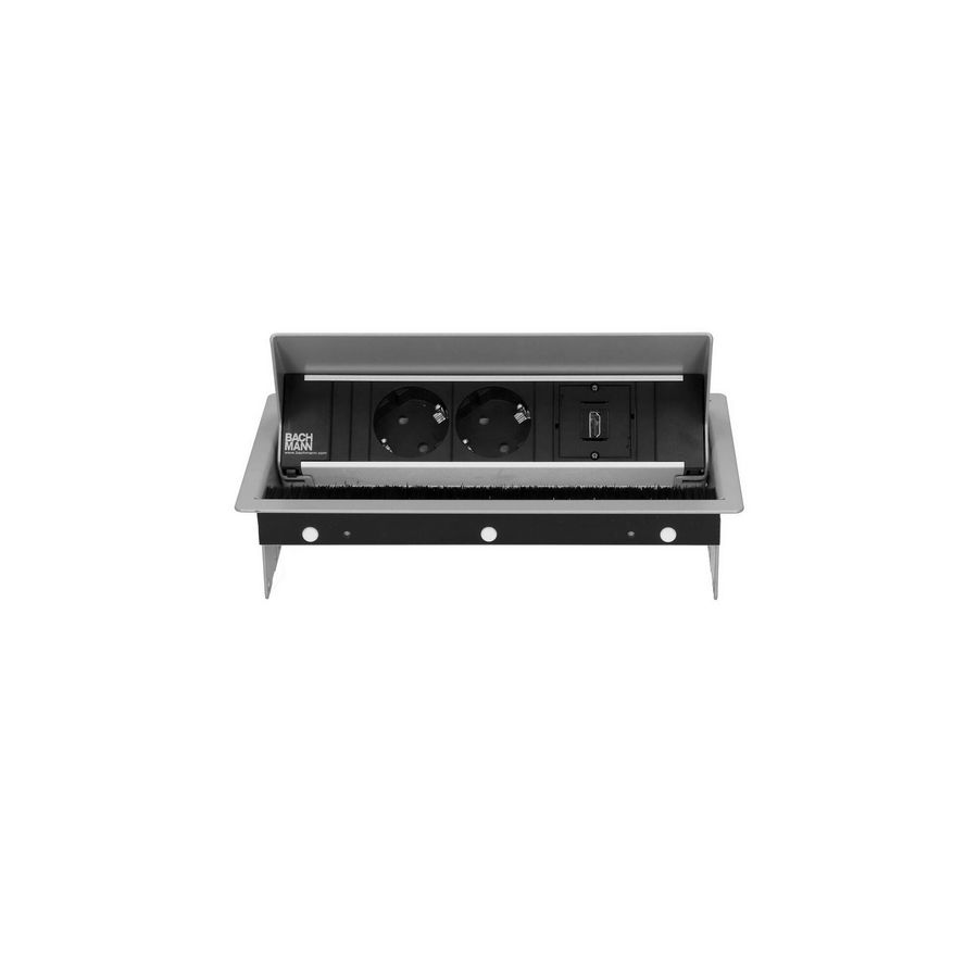 CONI 2x 230V RA 1x HDMI 0,2m GST o.g. zilvergrijs