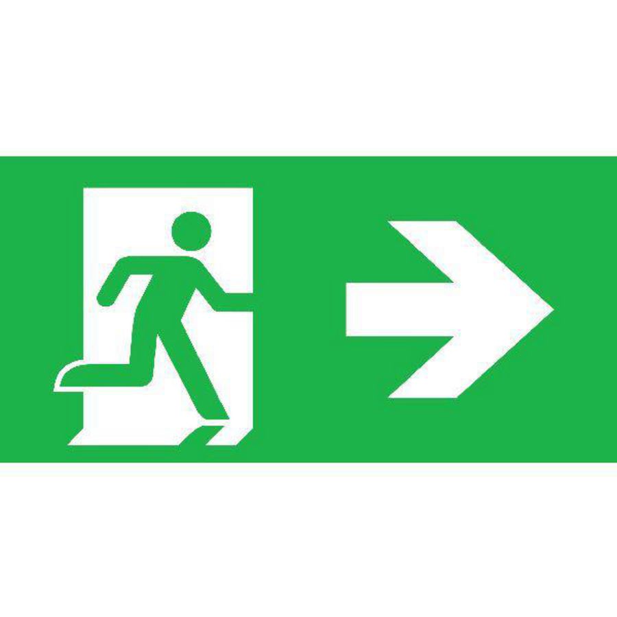 Pictogram noodverlichting inlegvel rechtsn7010