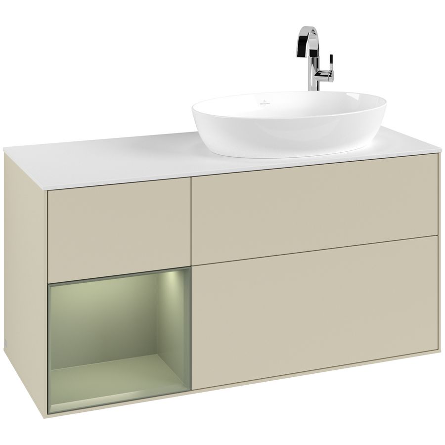 Wastafelonderkast Finion 1200x603x501mm S.Grey Matt Lacquer G921GMHJ