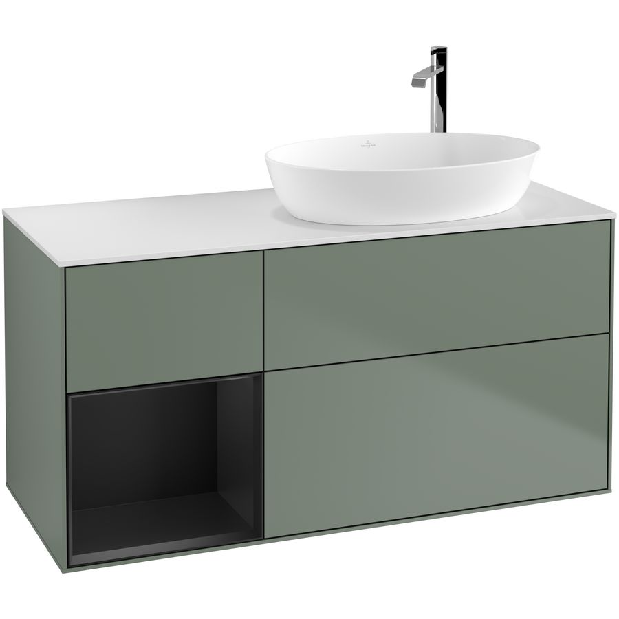 Wastafelonderkast Finion 1200x603x501mm Olive Matt Lacquer F921PDGM