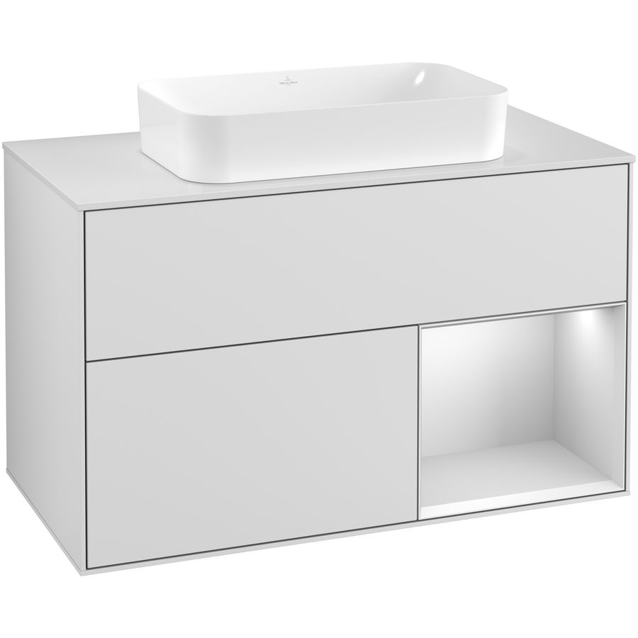 Wastafelonderkast Finion 1000x603x501mm White Matt Lacquer G251MTMT