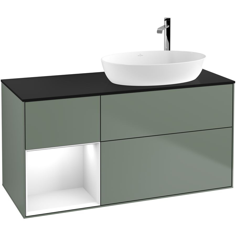 Wastafelonderkast Finion 1200x603x501mm Olive Matt Lacquer F922GFGM