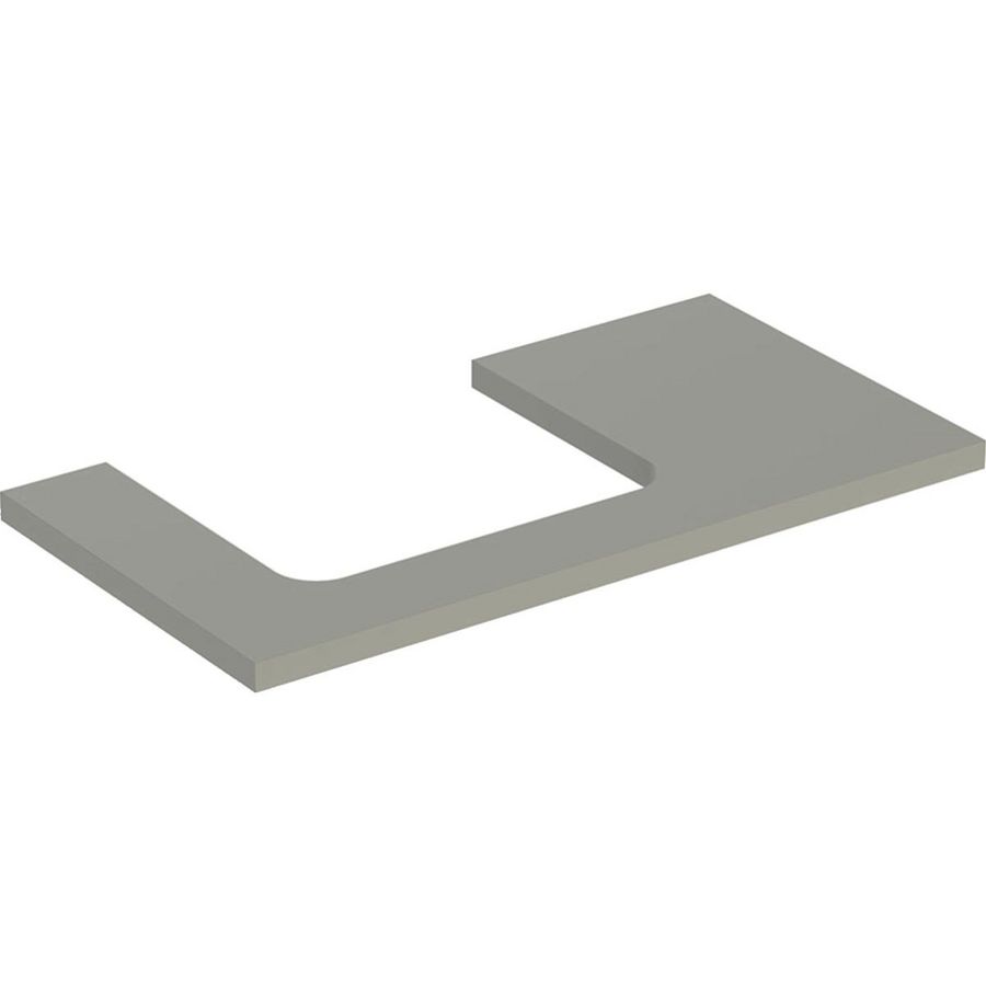 Wastafelblad voor opzetwastafel 75cm greige mat uitsparing rechthoekig gecentreerd ONE